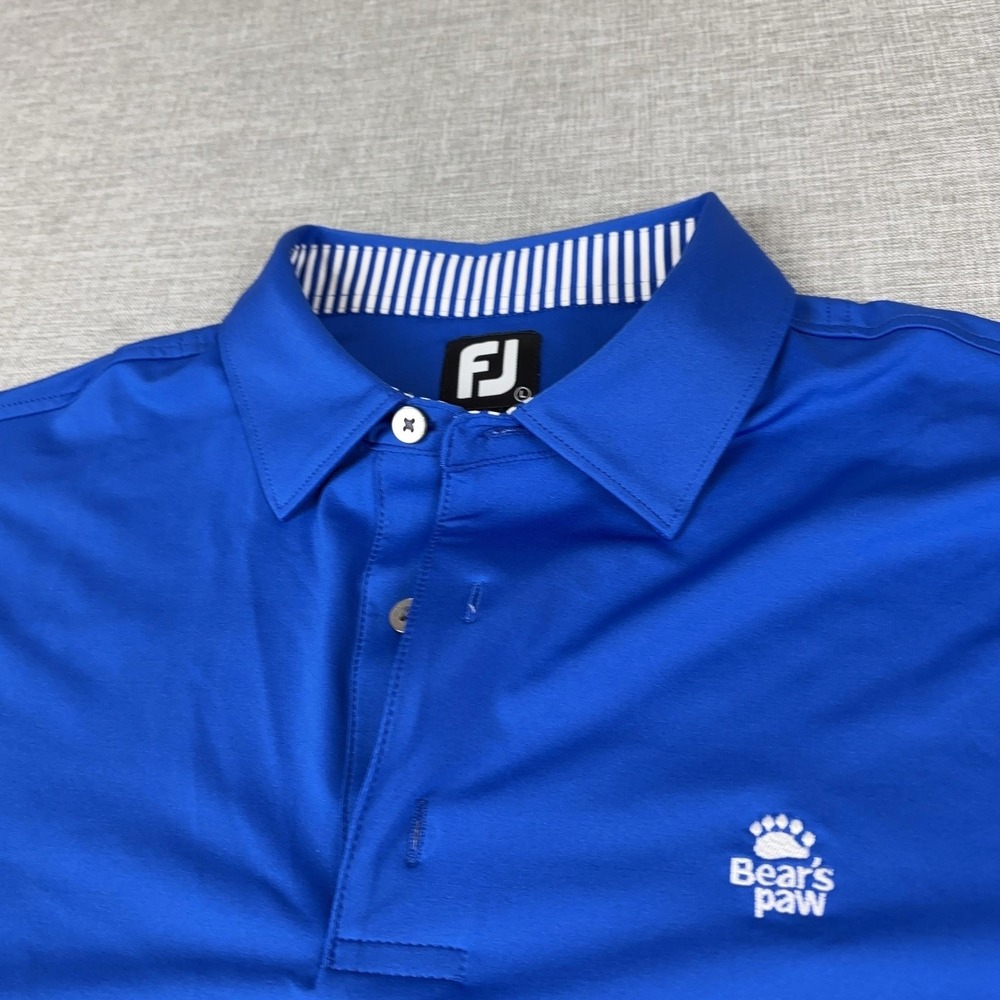FootJoy Polo Shirt Mens M Blue Polyester Spandex Jersey Golf Short Sleeve